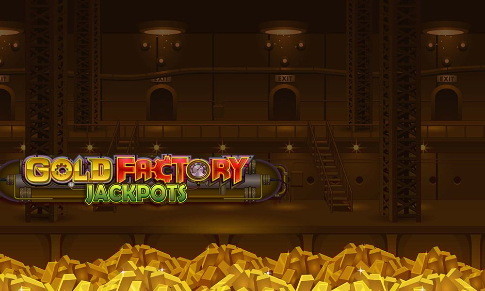 Gold Factory Jackpots Superhero Background Graphic